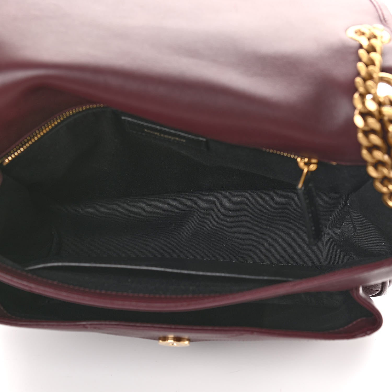 Saint Laurent Lambskin Matelasse Monogram Medium Niki Chain Satchel Burgundy 5 of 10