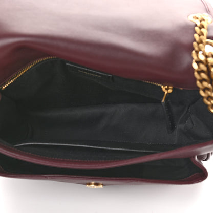 Saint Laurent Lambskin Matelasse Monogram Medium Niki Chain Satchel Burgundy 5 of 10