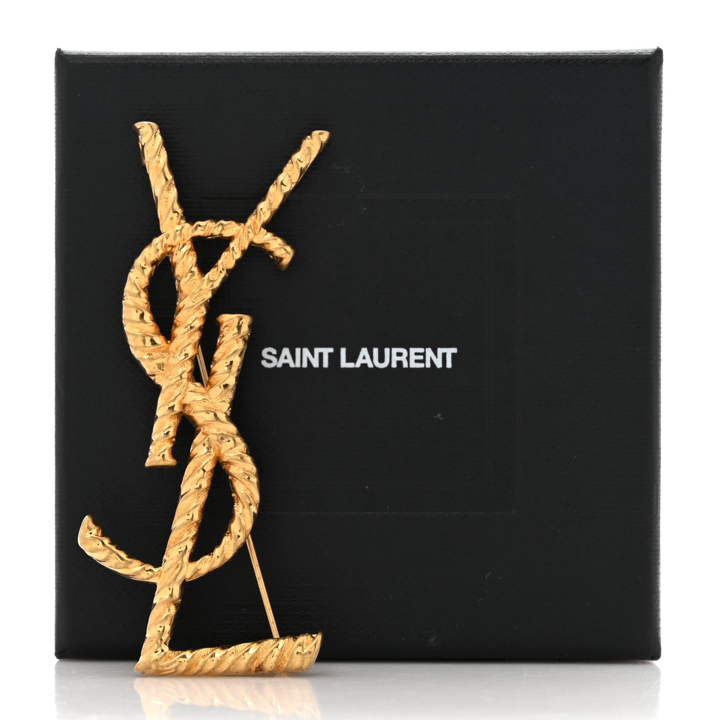 Brass Cassandre YSL Twisted Brooch Gold