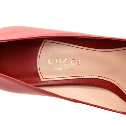 Gucci Malaga Kid Double Strap High Heel Pumps 38 Red 7 of 8