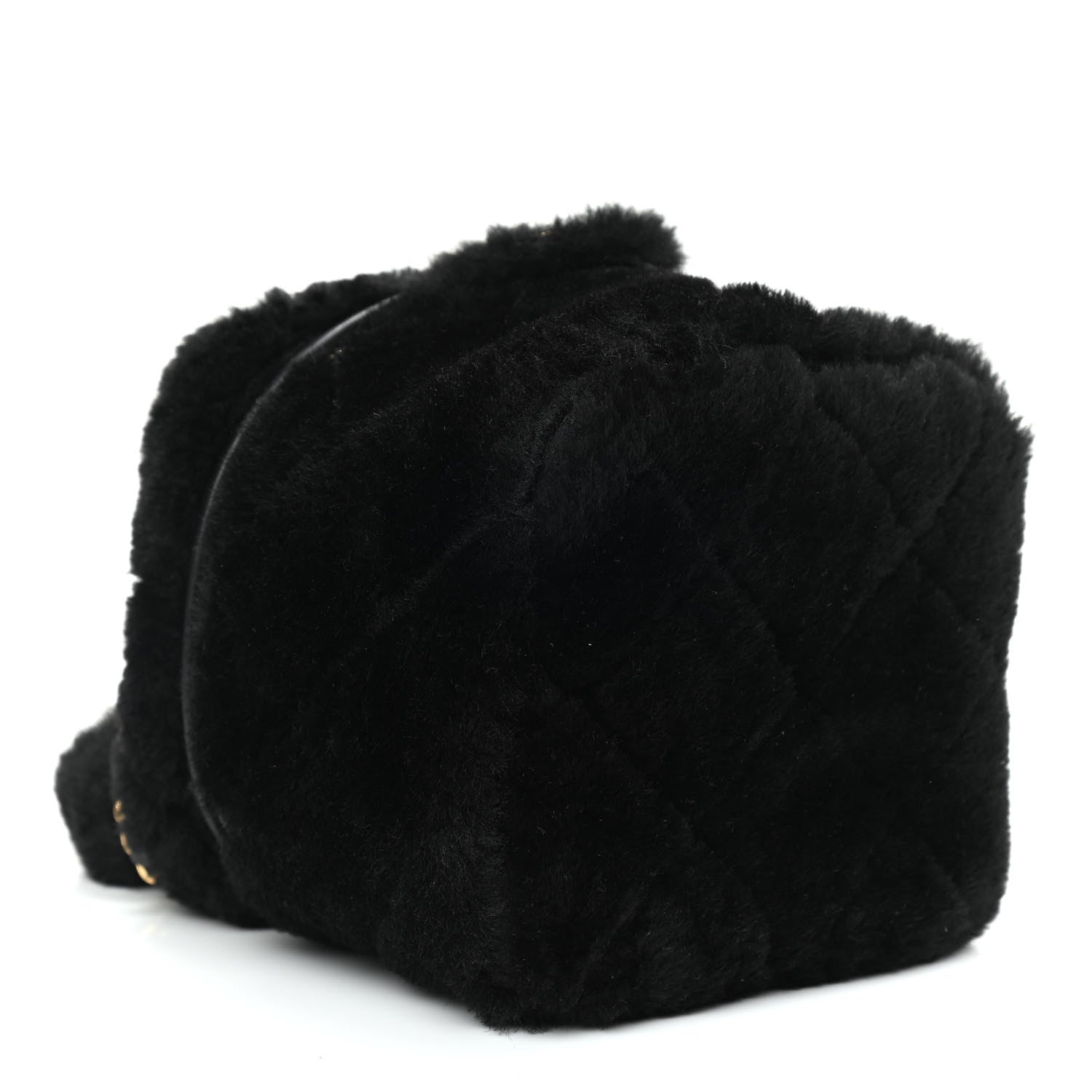 Chanel Shearling Lambskin Quilted Small Vanity Case Black 3 of 8
