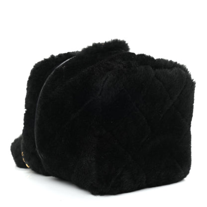 Chanel Shearling Lambskin Quilted Small Vanity Case Black 3 of 8