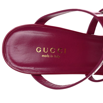 Gucci Vernice Crystal Ursula Ankle Wrap Caged Sandals 37.5 Deep Cobalt 7 of 7