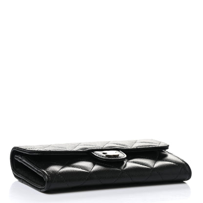 Chanel Caviar Quilted Medium Gusset Flap Wallet Black 4 of 8