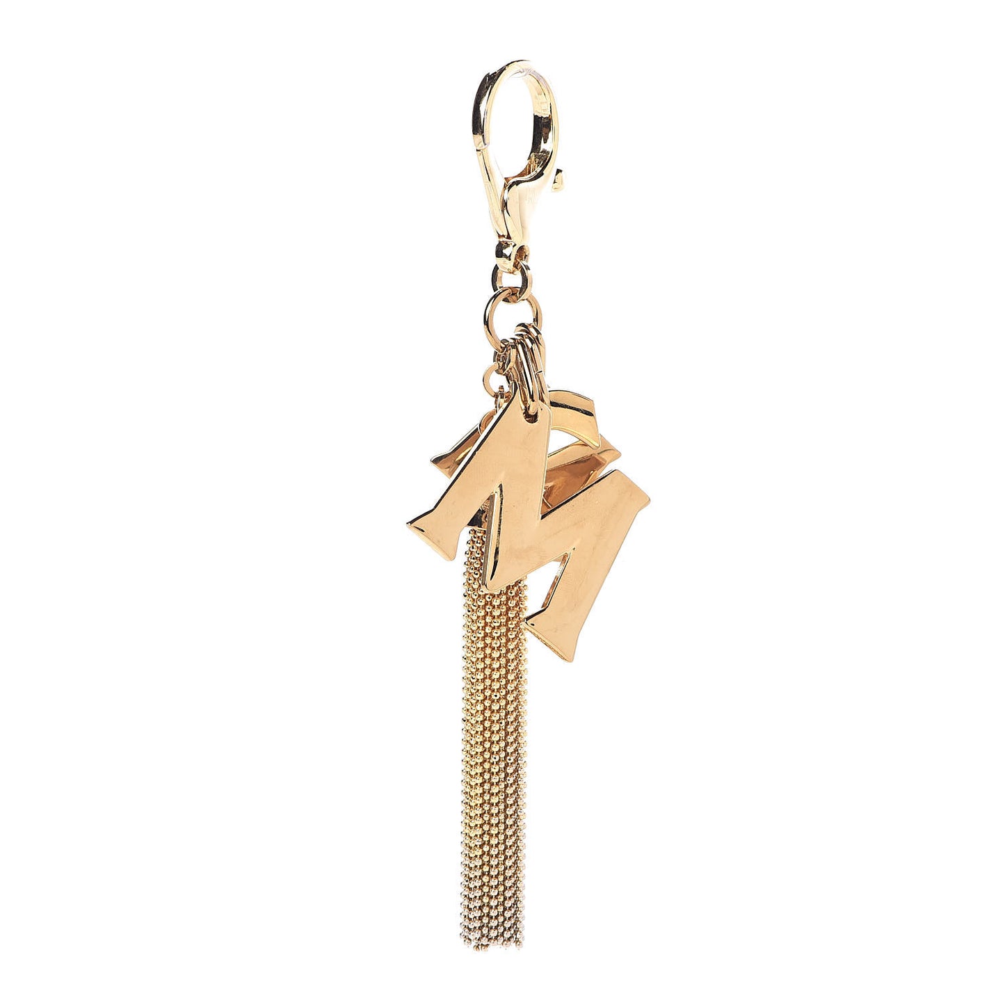 Chain Logo Key Ring Bag Charm Gold