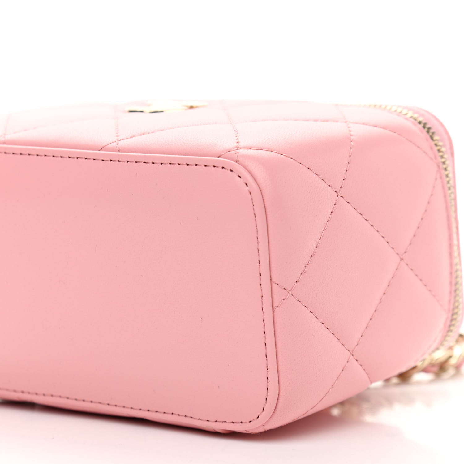 Chanel Lambskin Resin Elegant Chain Vanity Case Pink 10 of 11