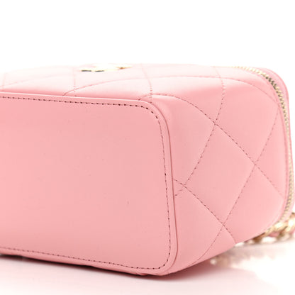 Chanel Lambskin Resin Elegant Chain Vanity Case Pink 10 of 11