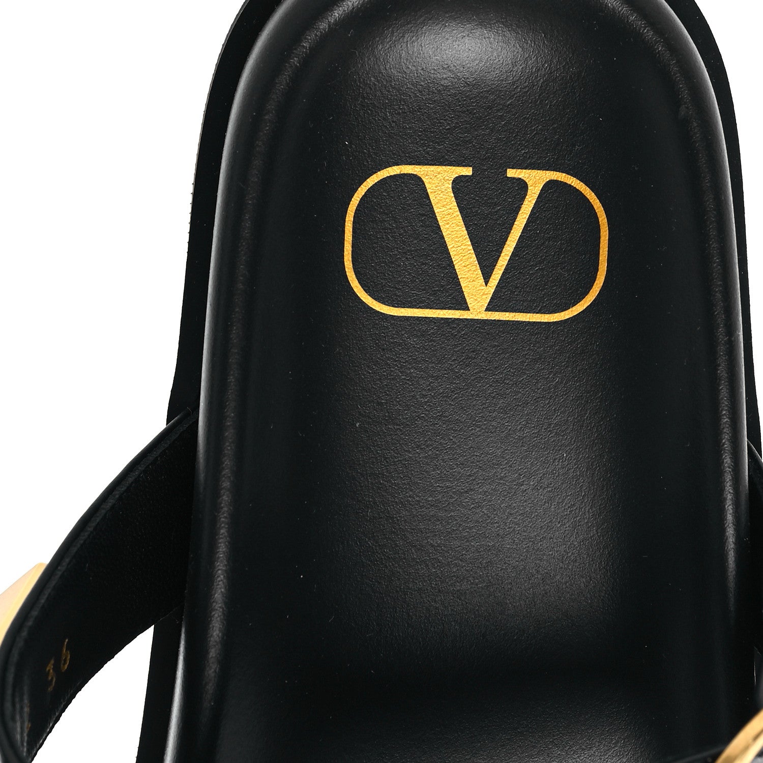 Valentino Garavani Calfskin Roman Stud Flat Slide Sandals 36 Black 8 of 10