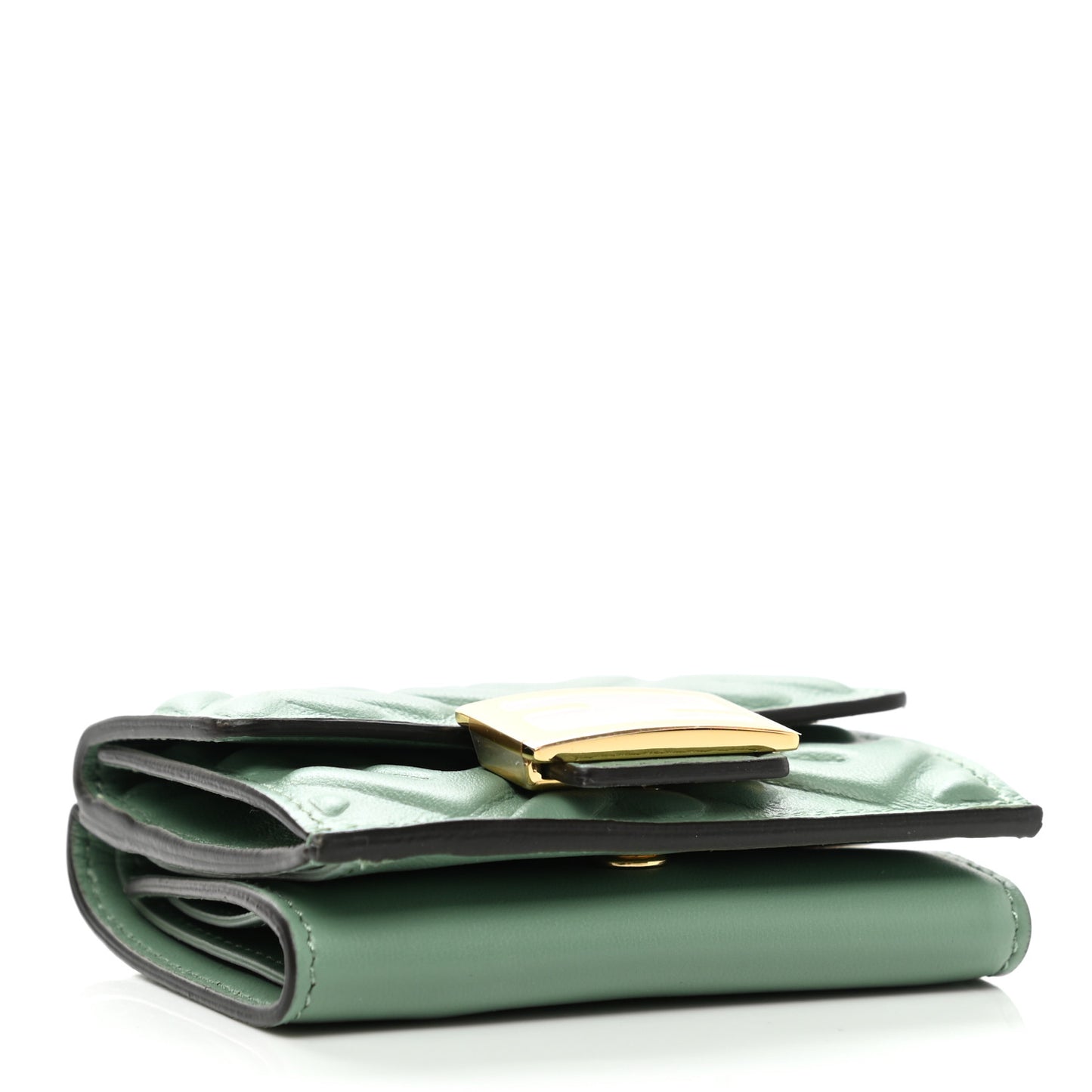 Nappa Matisse FF Embossed Micro Tri-Fold Wallet Menta