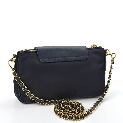 Prada Tessuto Nylon Saffiano Crossbody Bag Navy 2 of 8