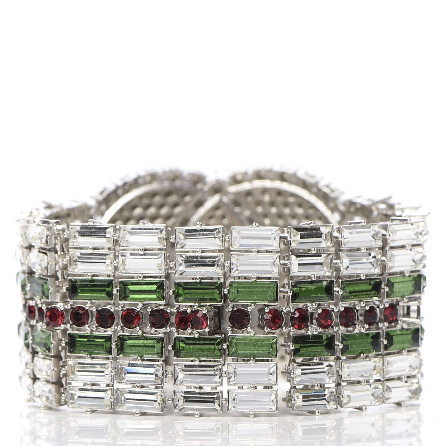 Crystals Double G Web Tennis Bracelet S Multicolor