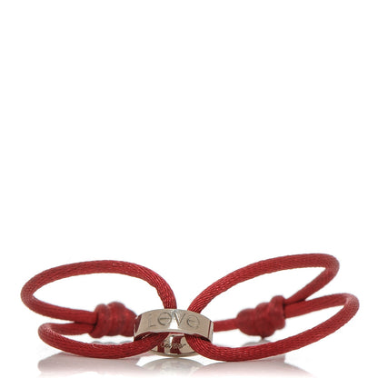 Cartier 18K White Gold Charity LOVE Adjustable Cord Bracelet Red 1 of 6