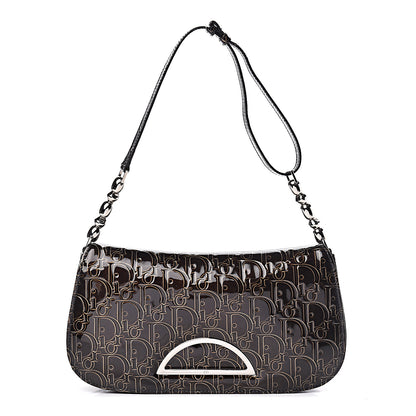 Christian Dior Patent Monogram Trotter Maris Pearl Shoulder Bag Brown 1 of 12