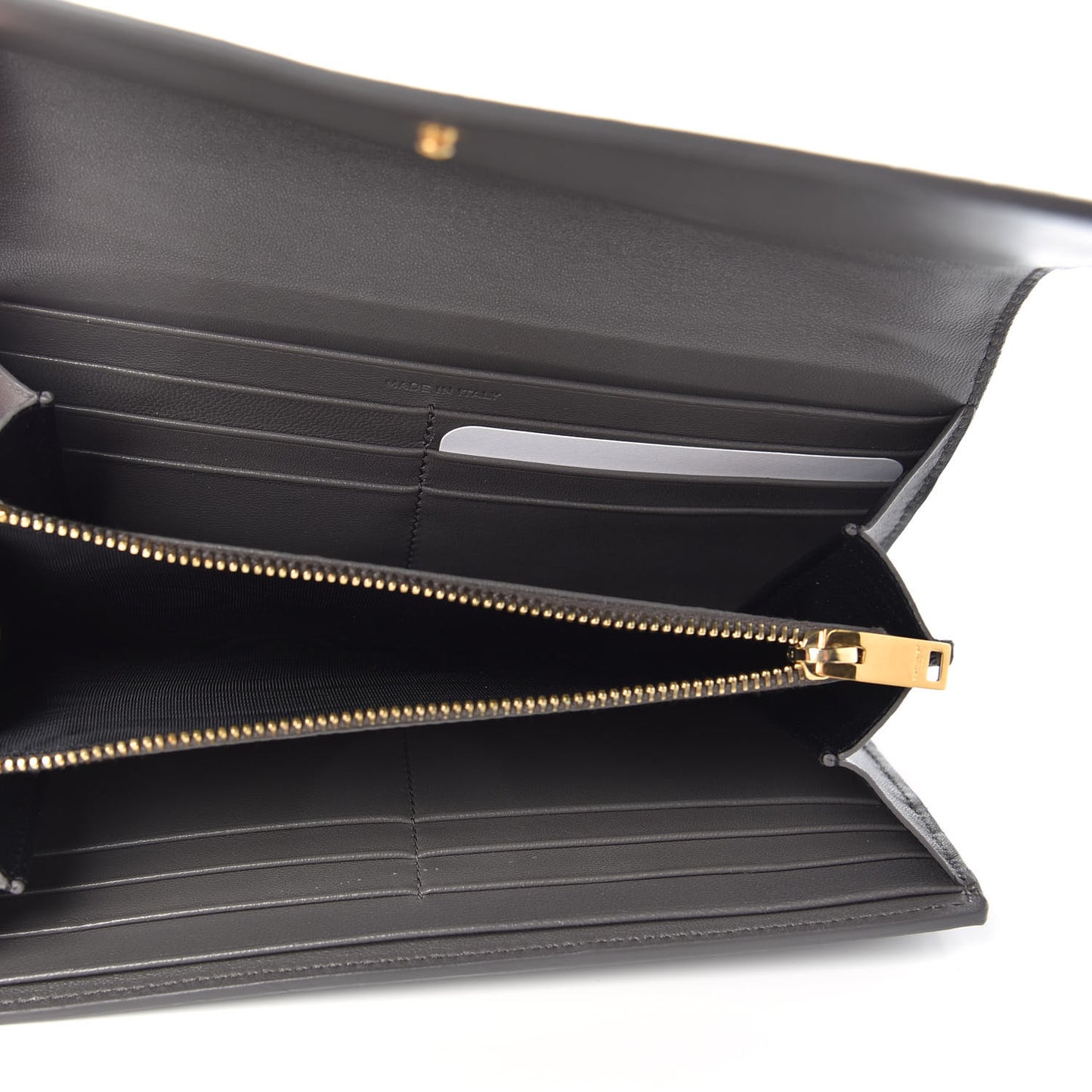 Calfskin Crocodile Embossed Classic Large Flap Wallet Fog