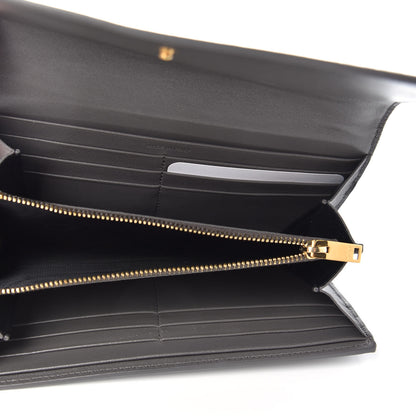 Saint Laurent Calfskin Crocodile Embossed Classic Large Flap Wallet Fog 5 of 7