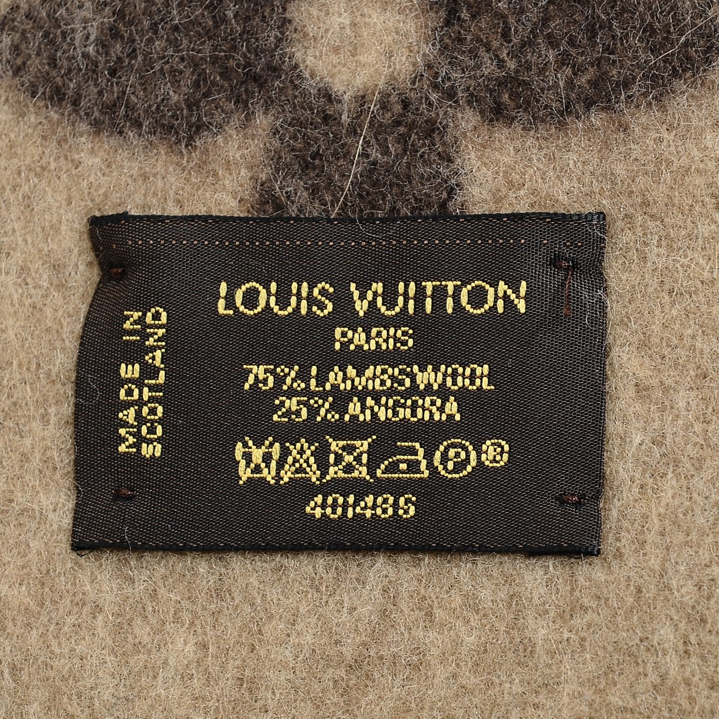 Wool Angora Monogram Blanket Marron