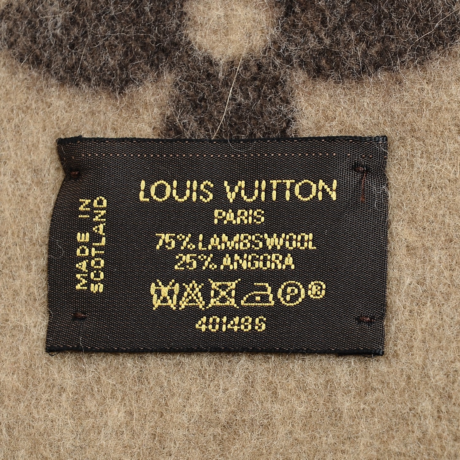 Louis Vuitton Wool Angora Monogram Blanket Marron 5 of 7