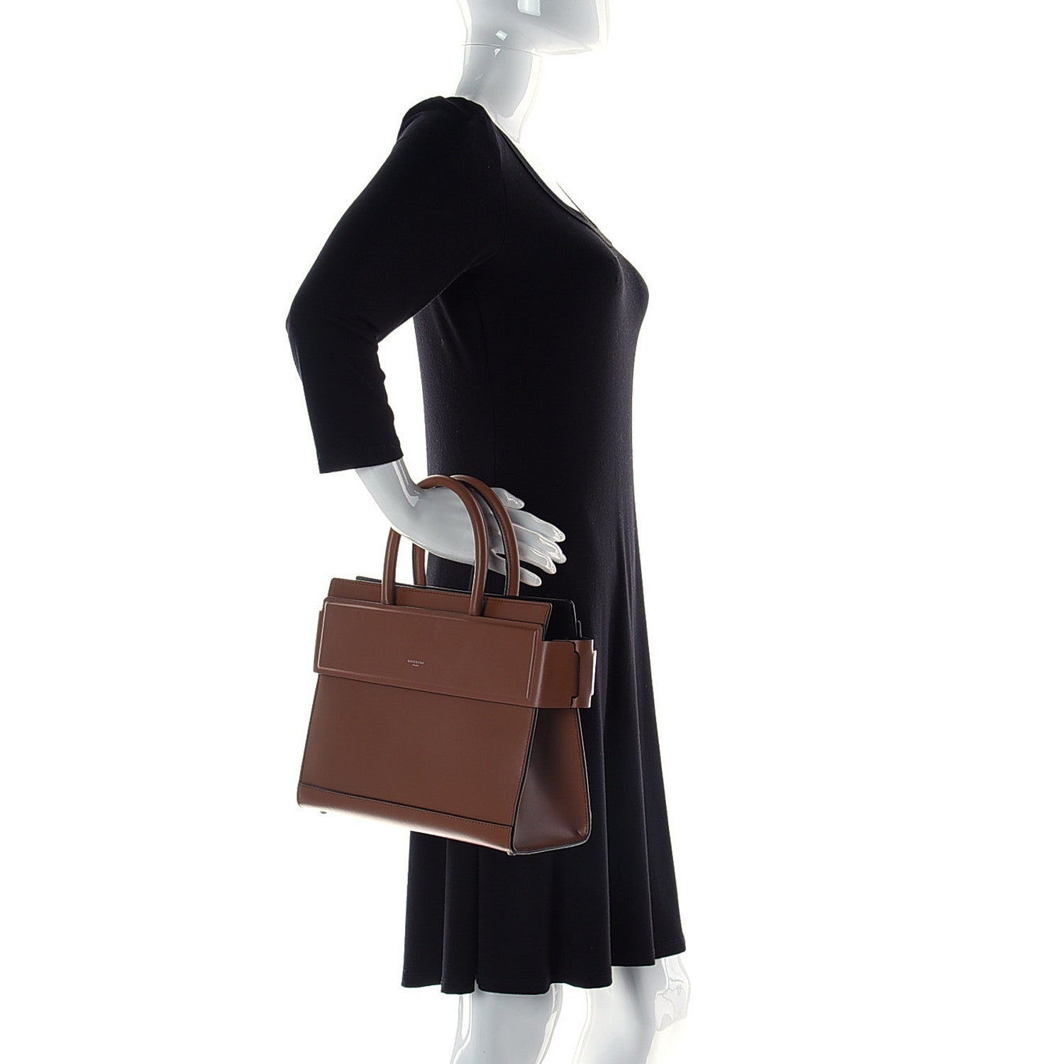 Givenchy Smooth Calfskin Small Horizon Satchel Caramel 2 of 8