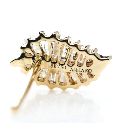 Anita Ko 18K Yellow Gold Diamond Palm Leaf Stud Earrings 4 of 5