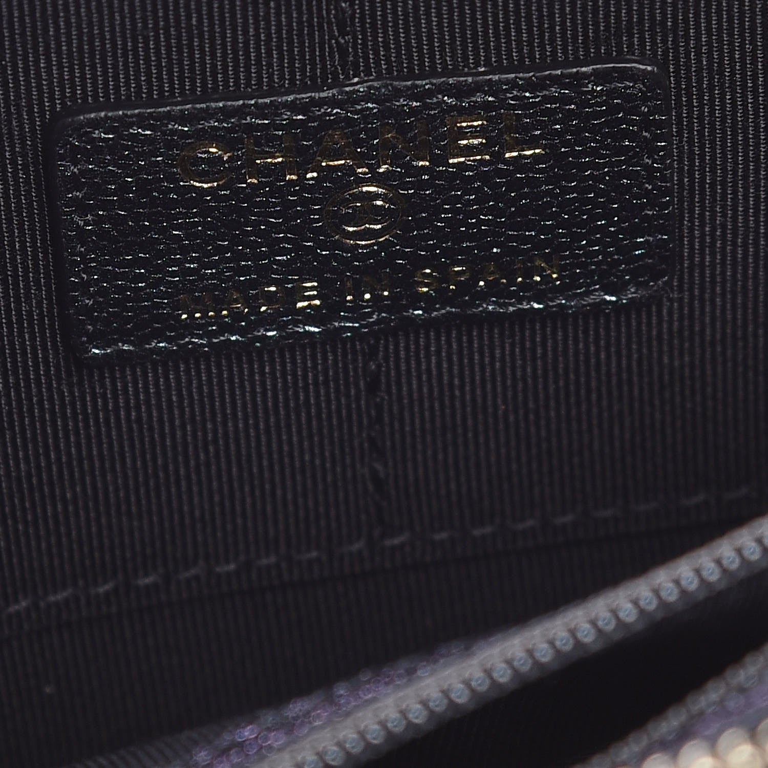Chanel Iridescent Caviar Quilted Classic Pouch With Handle Black 6 of 8