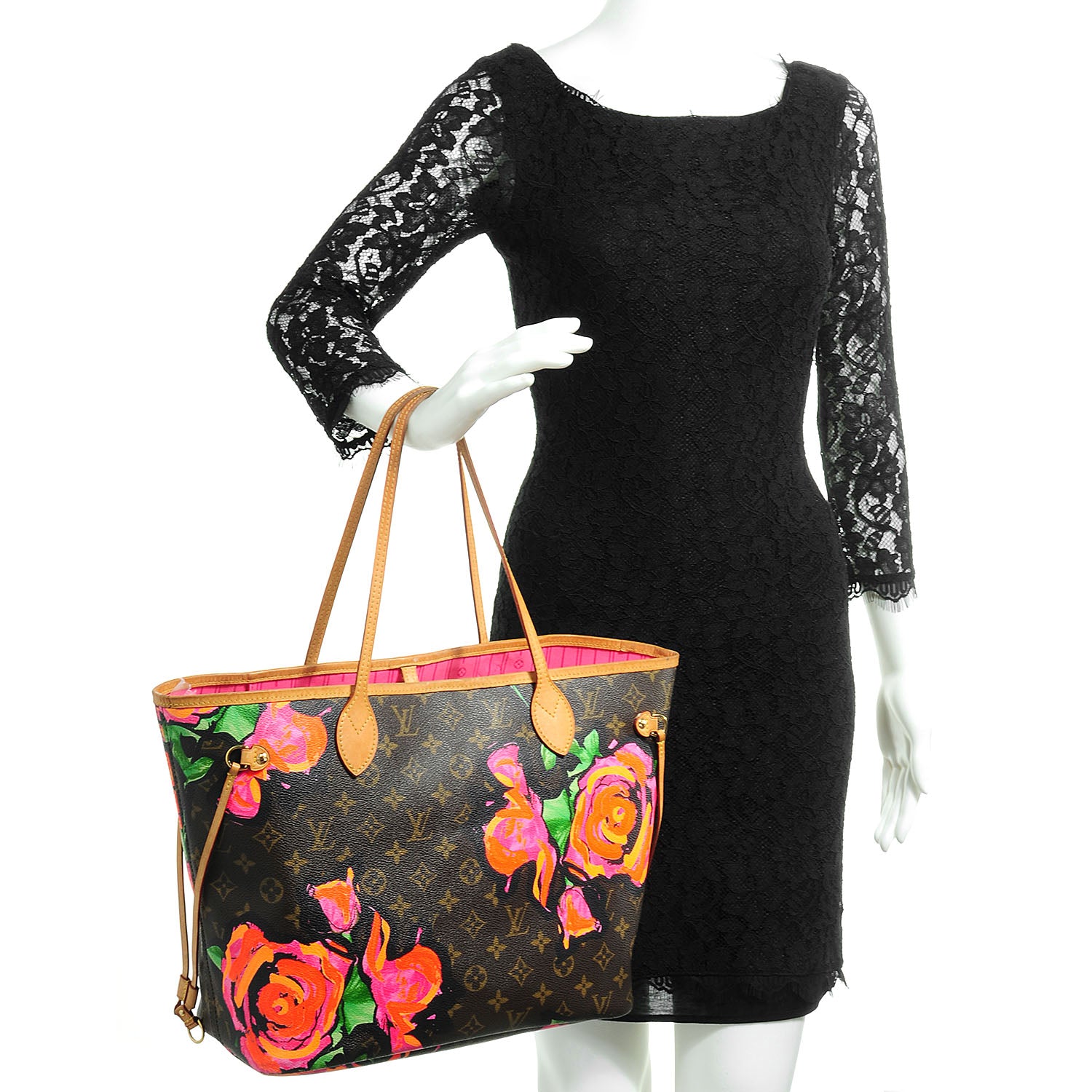 Louis Vuitton Monogram Roses Neverfull MM 2 of 10