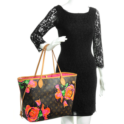 Louis Vuitton Monogram Roses Neverfull MM 2 of 10