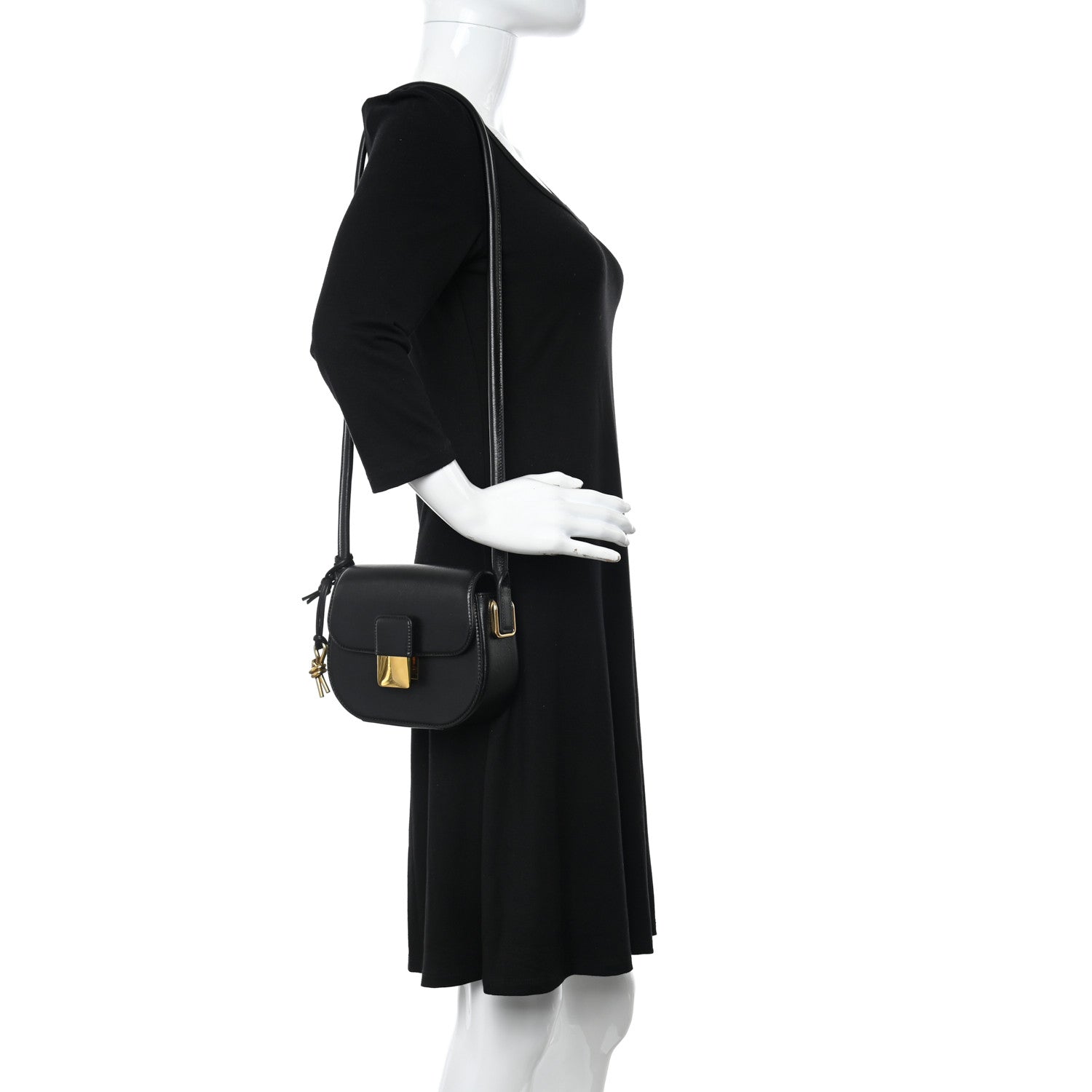 Bottega Veneta Calfskin Mini Desiree Crossbody Bag Black 3 of 10