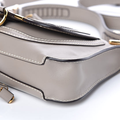 Chloe Shiny Calfskin Small Marcie Saddle Shoulder Bag Motty Grey 8 of 9