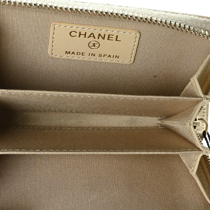Chanel Lambskin Quilted 19 Zip Around Coin Purse Wallet Beige 5 of 9