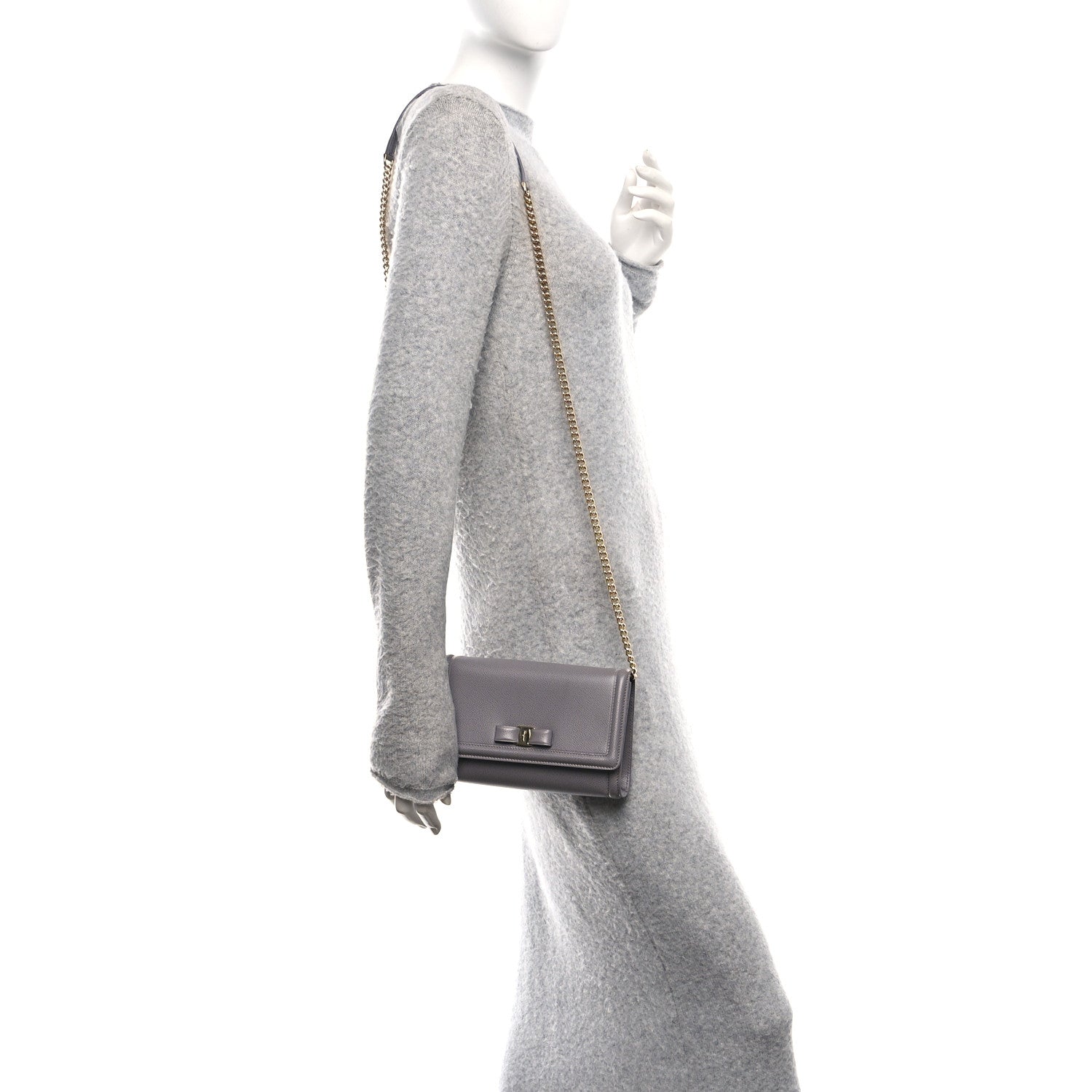 Salvatore Ferragamo Pebble Calfskin Mini Vara Bow Crossbody Bag