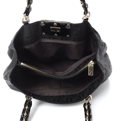 Fendi Zucca Enamel Mia Tote Black 5 of 9