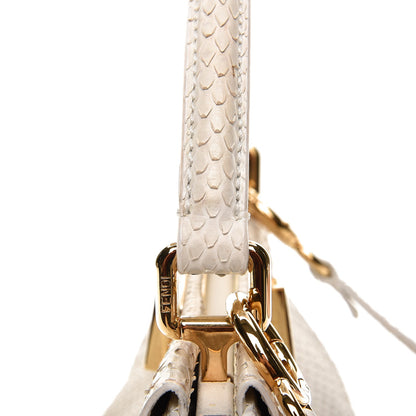 Fendi Python Mini Peekaboo Iconic Satchel White 9 of 14