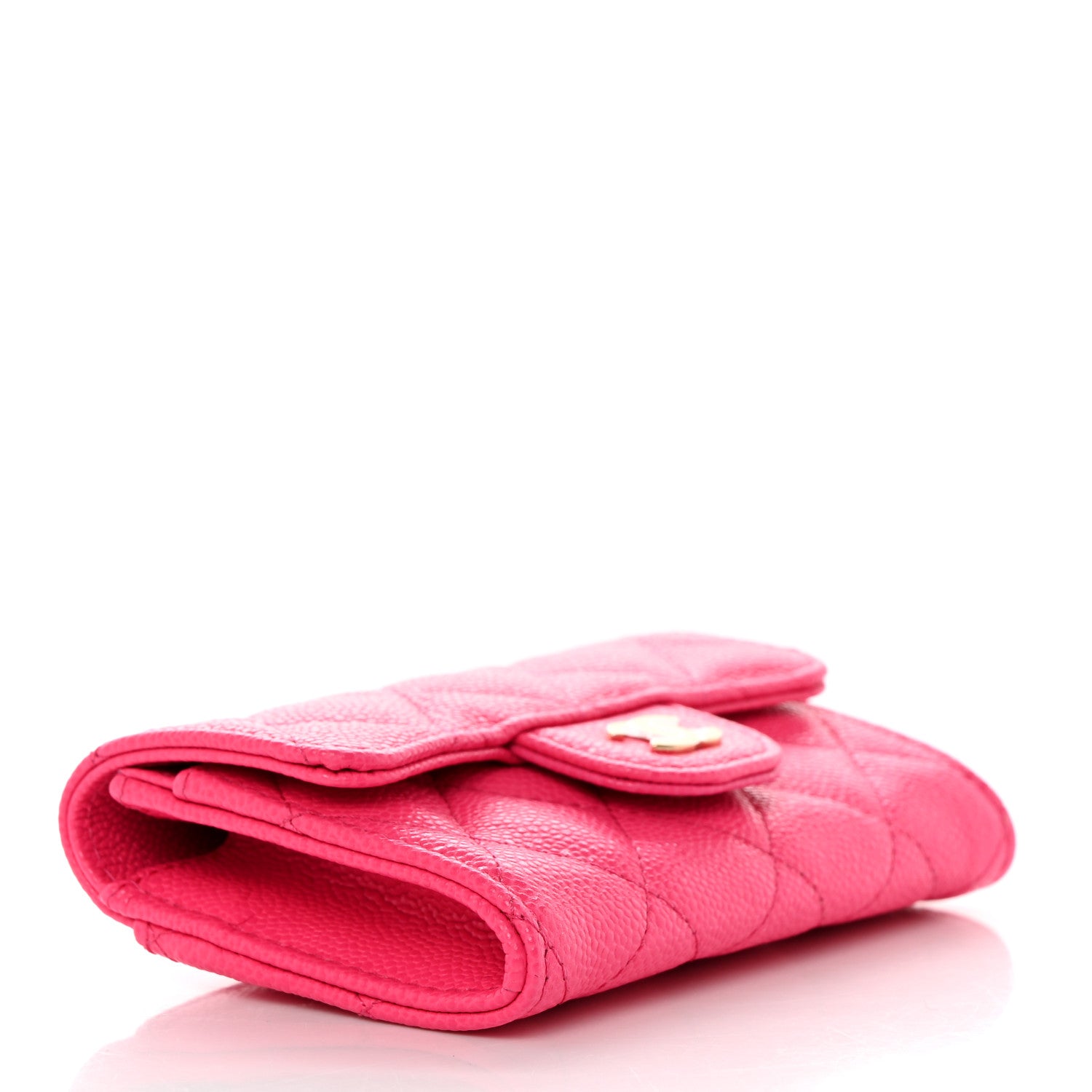 Chanel Caviar Quilted Flap Card Holder Wallet Pink 4 of 8