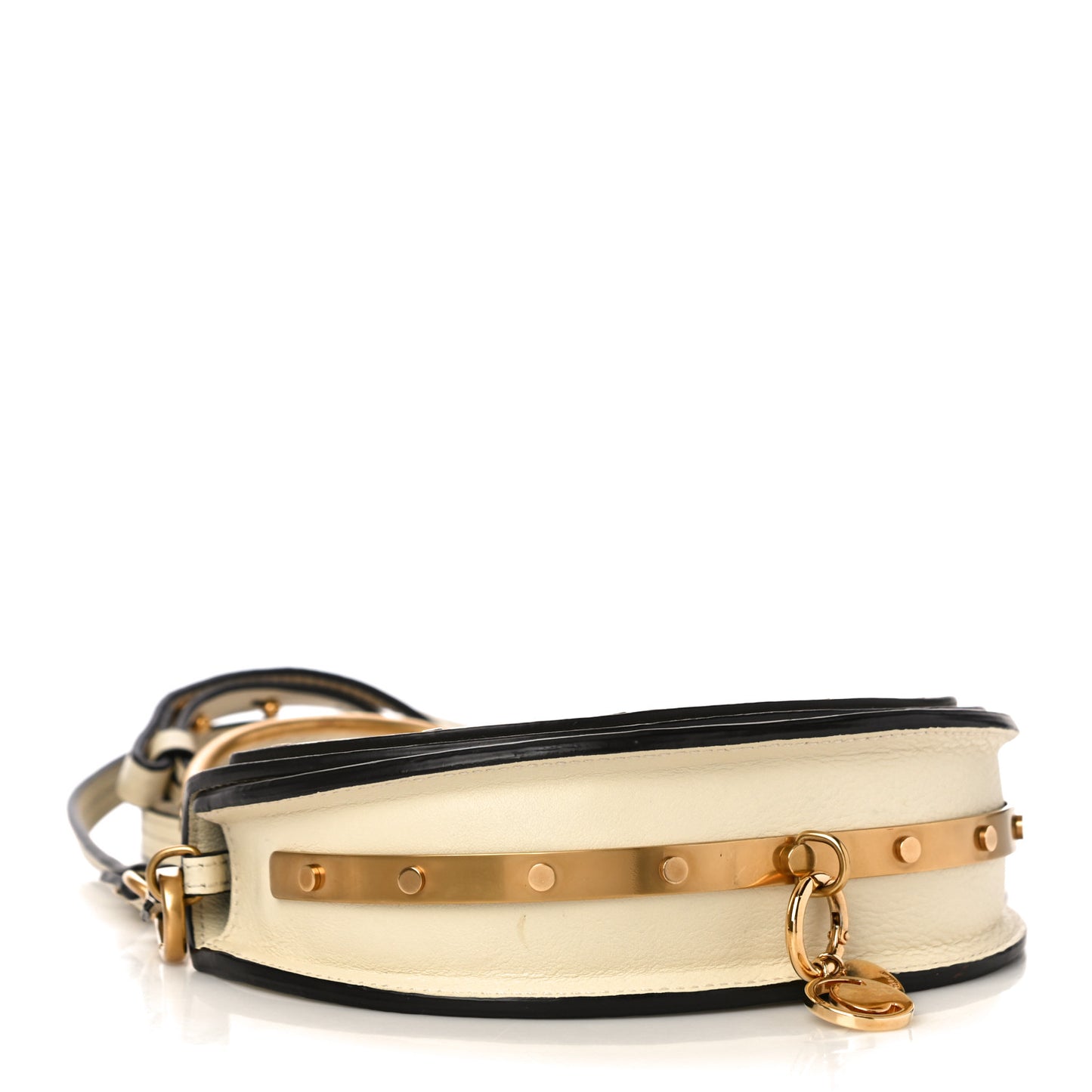 Calfskin Small Nile Bracelet Minaudiere Bag Off White
