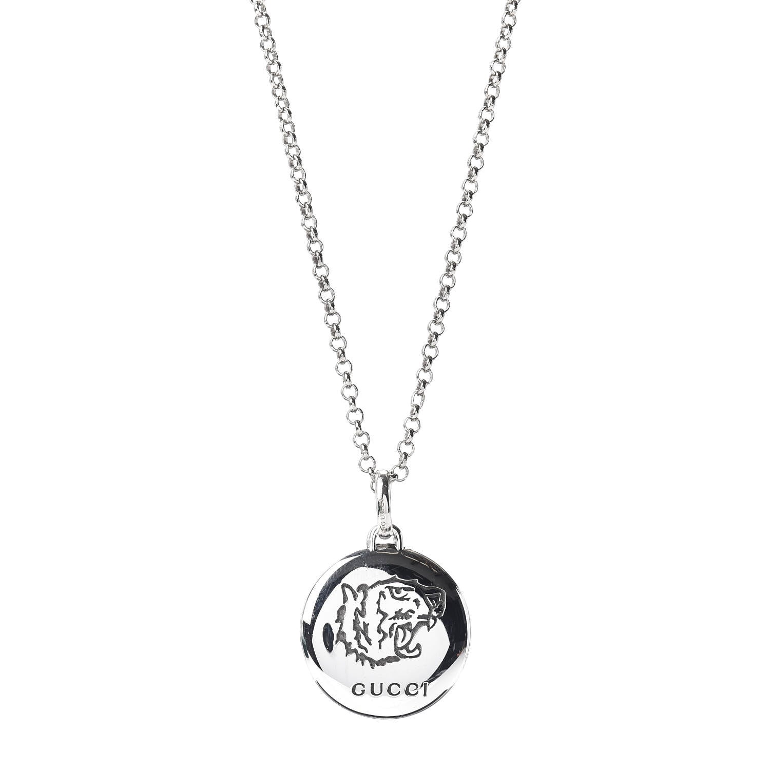 Gucci Sterling Silver Blind for Love Pendant Necklace 1 of 5