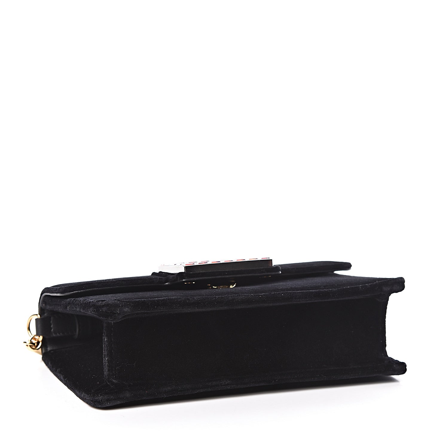 Velvet Crystal Square G Shoulder Bag Black