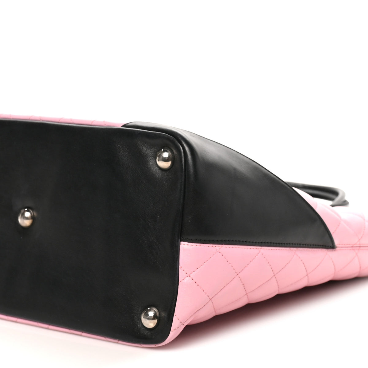 Chanel Calfskin Quilted Large Cambon Tote Pink Black 10 of 10