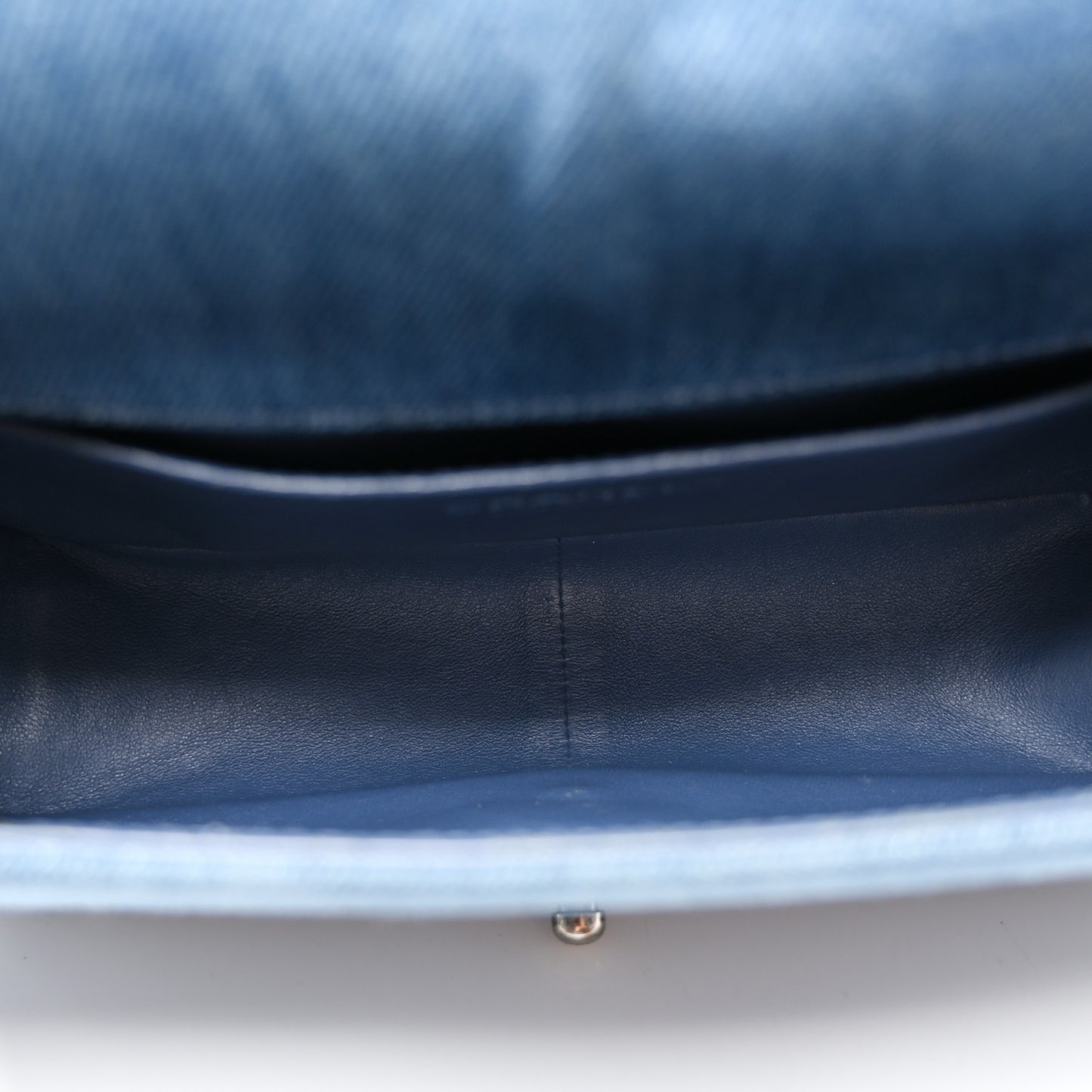 Denim Quilted Medium Boy Flap Blue