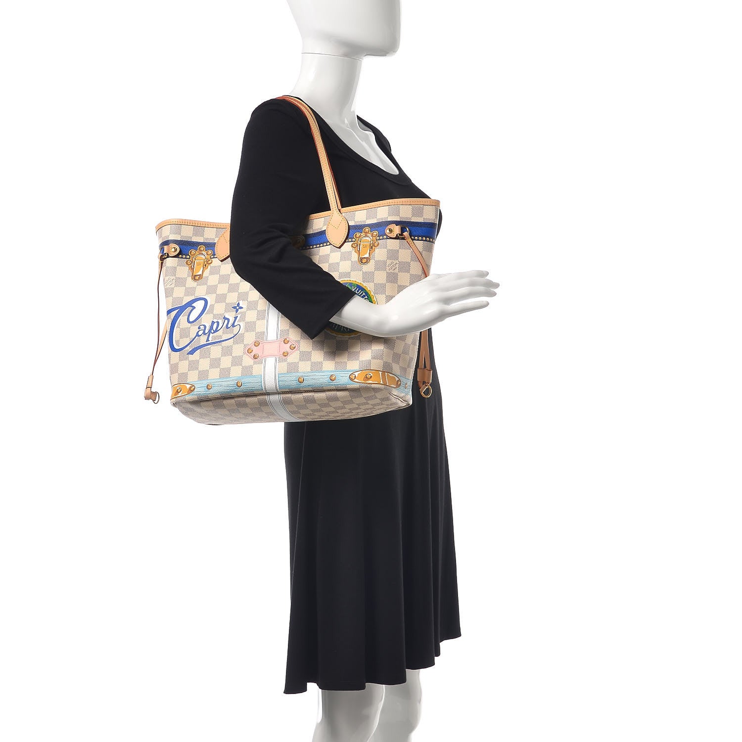 Louis Vuitton Damier Azur Summer Trunks Capri Neverfull MM 2 of 11