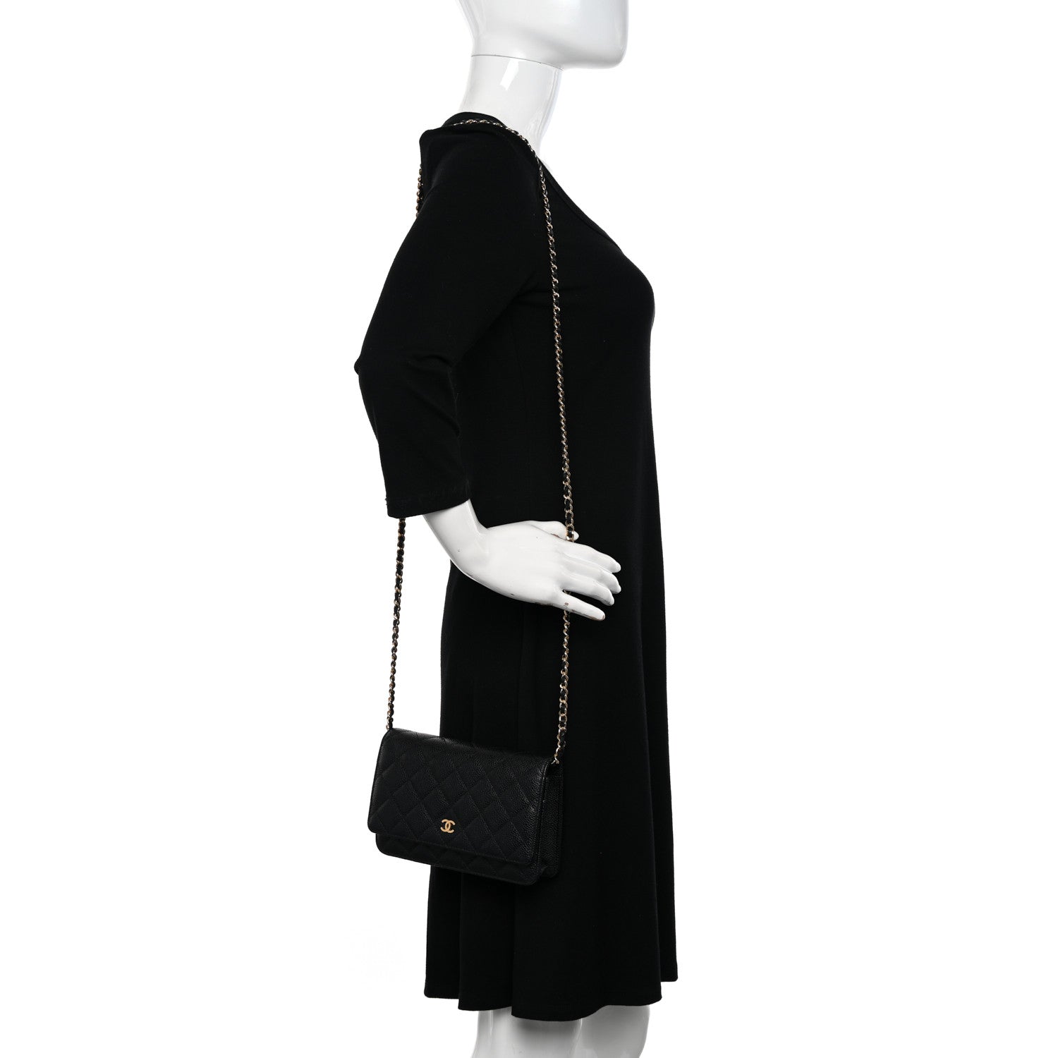 Chanel Caviar Quilted Wallet on Chain WOC Black 2 of 15