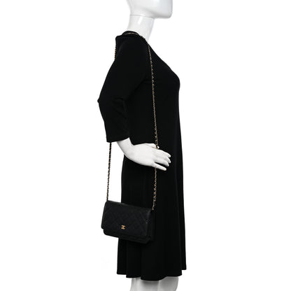 Chanel Caviar Quilted Wallet on Chain WOC Black 2 of 15