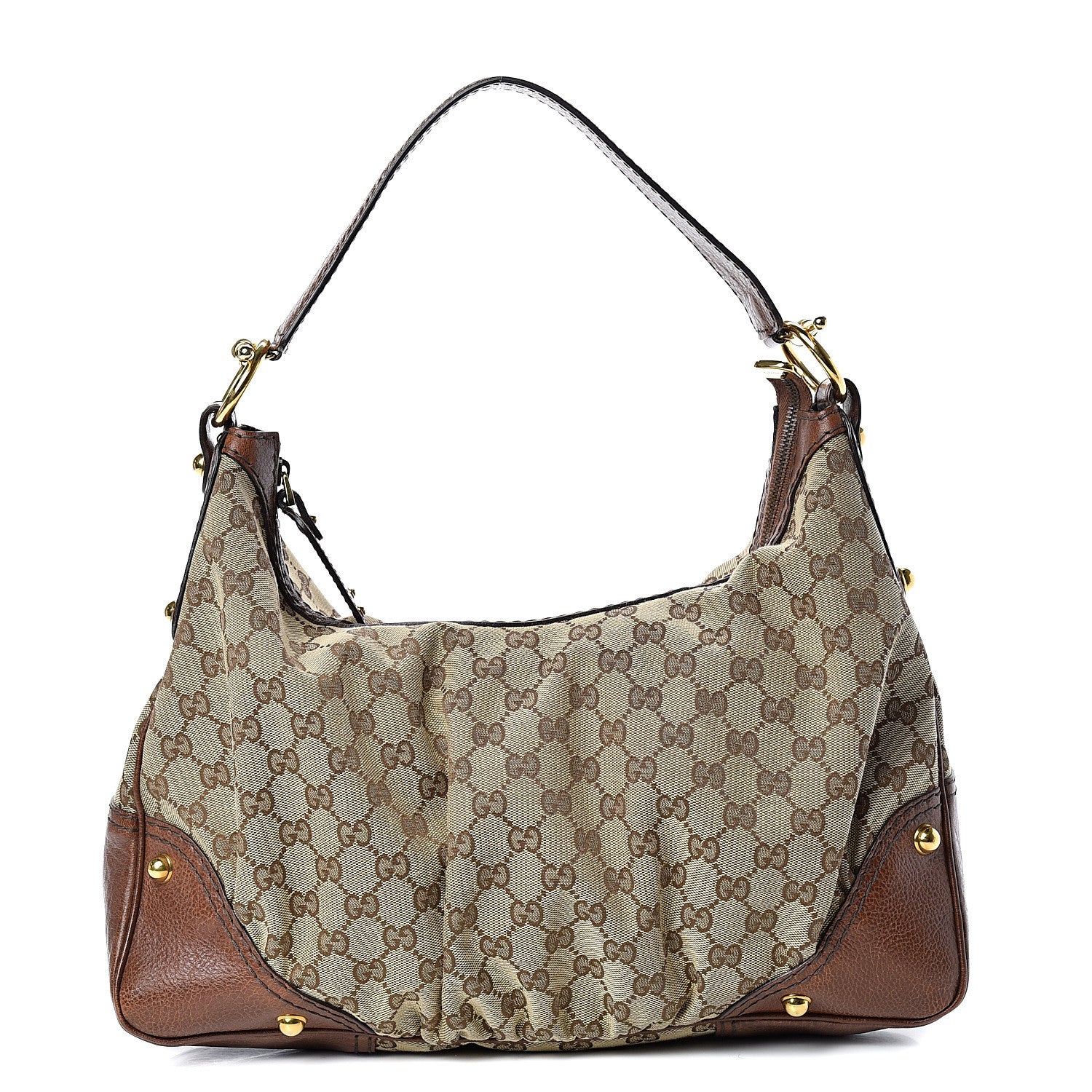 Gucci Monogram Medium Jockey Hobo Brown 1 of 11