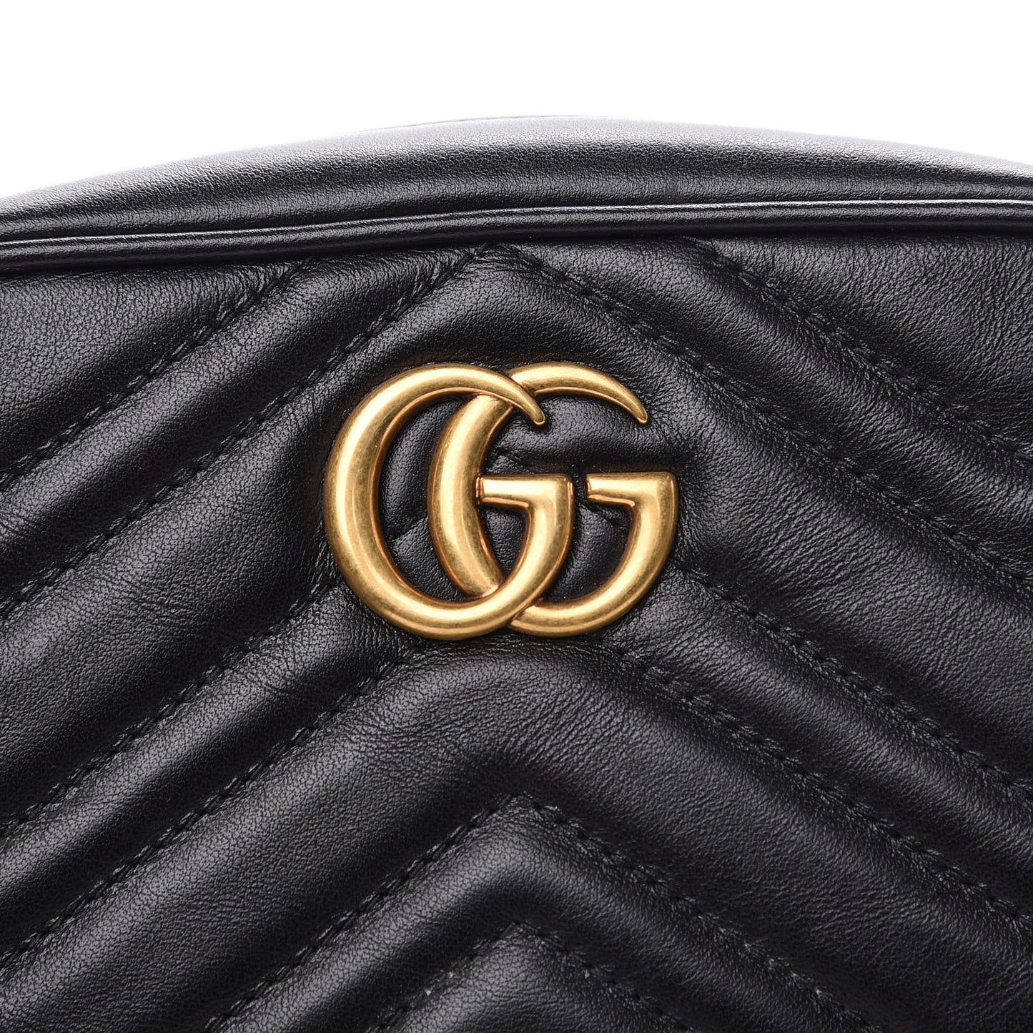 Calfskin Matelasse Mini GG Marmont Chain Shoulder Bag Black