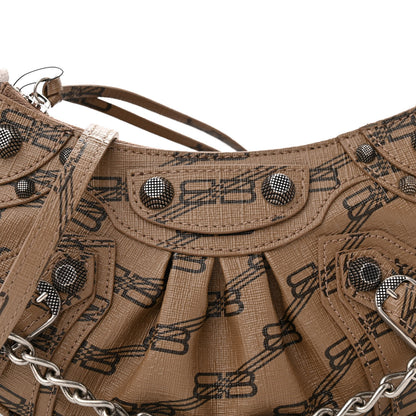 Balenciaga Coated Canvas BB Monogram Le Cagole Mini Purse With Chain Beige Brown 8 of 10