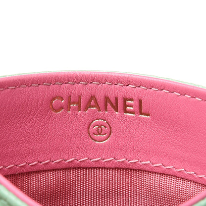 Chanel Caviar Quilted CC Filigree Card Holder Pink Blue Green 6 of 9