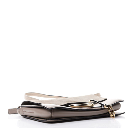 Chloe Suede Calfskin Small Faye Shoulder Bag Motty Grey 3 of 4