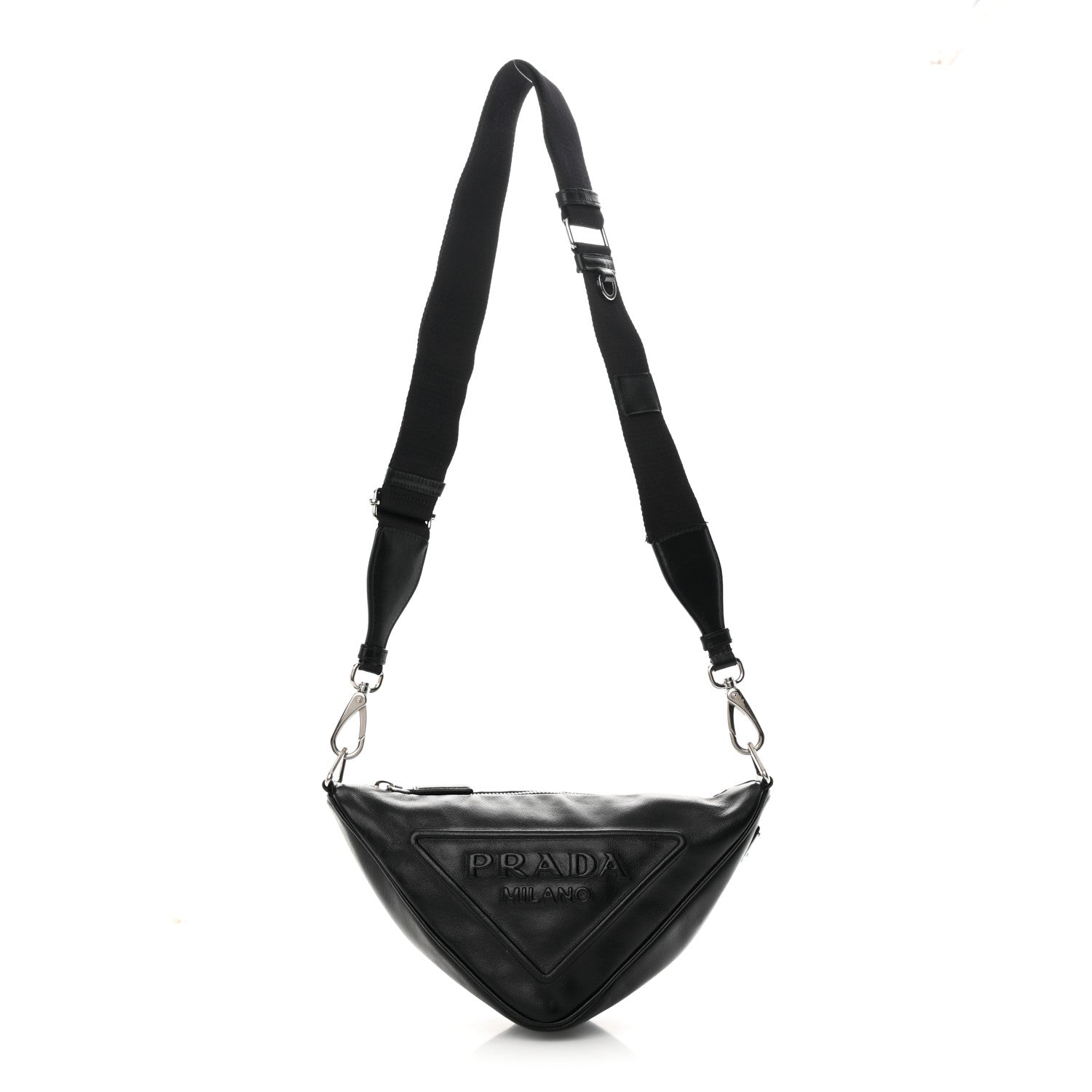 Prada Grace Lux Triangle Shoulder Bag Black 1 of 14