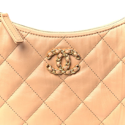 Chanel Aged Calfskin Quilted Small Chanel 19 Hobo  Beige 8 of 10