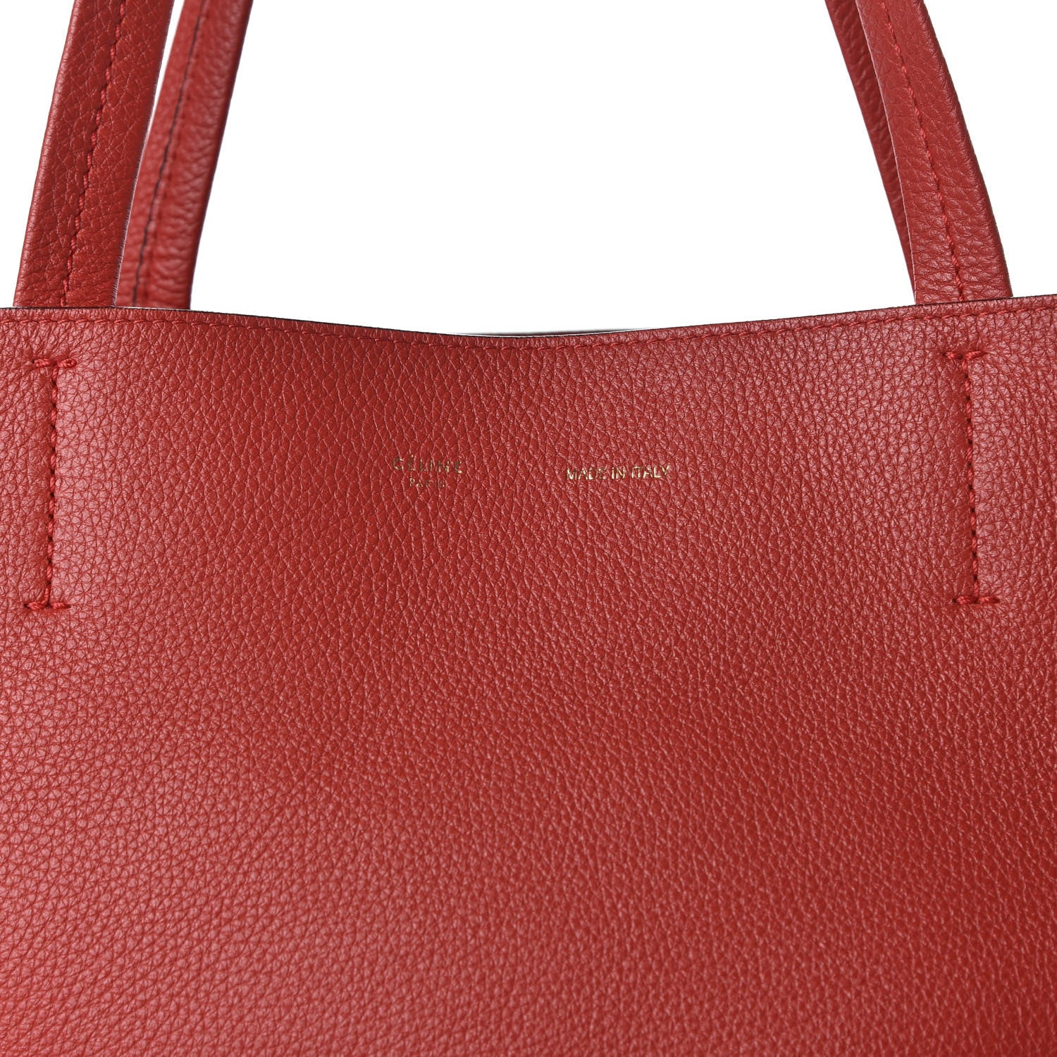 Celine Grained Calfskin Medium Horizontal Cabas Phantom Coquelicot 9 of 10
