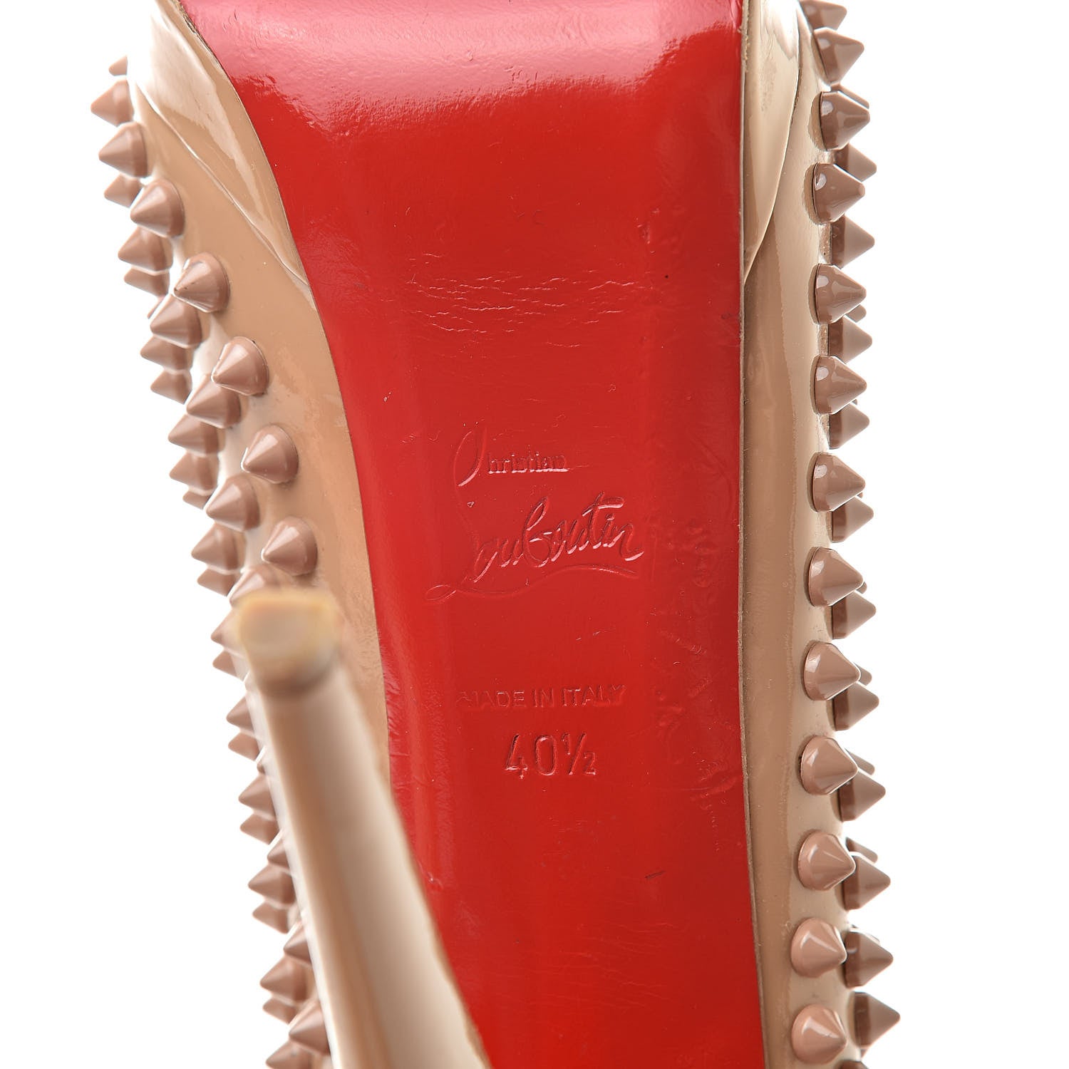 Christian Louboutin Patent Alti Spikes 140 Pumps 40.5 Nude 7 of 16